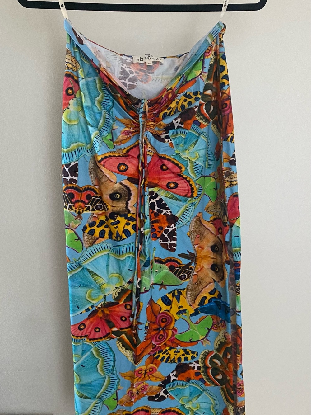 abc Multicolor Butterfly-Print Drawcord Maxi Skirt - Blue